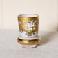 Vintage Bohemia Small White & Gold Case Glass Vase