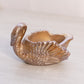 Vintage Boyd Brown Iridescent Glass Swan Salt Cellar Toothpick Holder