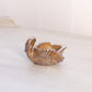 Vintage Boyd Brown Iridescent Glass Swan Salt Cellar Toothpick Holder