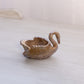 Vintage Boyd Brown Iridescent Glass Swan Salt Cellar Toothpick Holder