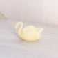 Vintage Boyd Cream Opaque Glass Swan Salt Cellar Toothpick Holder
