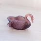 Vintage Boyd Purple Opalescent Glass Swan Salt Cellar Toothpick Holder