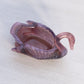 Vintage Boyd Purple Opalescent Glass Swan Salt Cellar Toothpick Holder