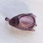 Vintage Boyd Purple Opalescent Glass Swan Salt Cellar Toothpick Holder