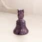 Vintage Boyd Small Dark Purple Slag Glass Owl Figurine Bell