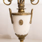 Vintage Brass and Marble Stone Two Arm Ornate Candelabra