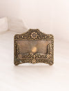Vintage Brass Business Card Holder with Floral Designs