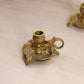 Vintage Brass Chamberstick Candleholder with Fancy Designs