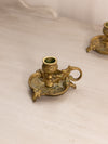 Vintage Brass Chamberstick Candleholder with Fancy Designs