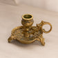 Vintage Brass Chamberstick Candleholder with Fancy Designs