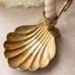 Vintage Brass Chamberstick Candleholder with Shell Dish