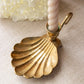 Vintage Brass Chamberstick Candleholder with Shell Dish