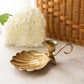 Vintage Brass Chamberstick Candleholder with Shell Dish