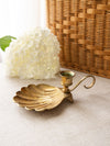 Vintage Brass Chamberstick Candleholder with Shell Dish