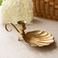 Vintage Brass Chamberstick Candleholder with Shell Dish