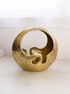 Vintage Large Circular Brass Bird Planter