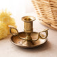 Vintage Brass Double Handled Chamberstick Candleholder