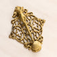 Vintage Brass Gavel Door Knocker with Star Design in Middle