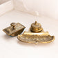 Vintage Brass Jennings Brothers Inkwell with Insert and Blotter