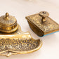Vintage Brass Jennings Brothers Inkwell with Insert and Blotter