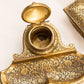 Vintage Brass Jennings Brothers Inkwell with Insert and Blotter