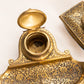 Vintage Brass Jennings Brothers Inkwell with Insert and Blotter