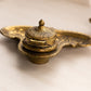 Vintage Brass Jennings Brothers Inkwell with Insert and Blotter
