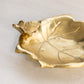 Vintage Brass Leaf Dish with Butterfly Accent