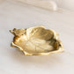 Vintage Brass Leaf Dish with Butterfly Accent
