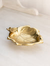 Vintage Brass Leaf Dish with Butterfly Accent
