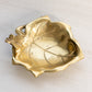 Vintage Brass Leaf Dish with Butterfly Accent