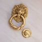 Medium Brass Lion Head Door Knocker