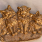 Vintage Brass or Bronze 3 Cat Trinket Dish
