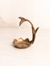 Vintage Brass Tone Hummingbird Trinket Dish