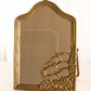 Vintage Brass Vertical Standing Mirror with Bird Details