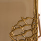 Vintage Brass Vertical Standing Mirror with Bird Details