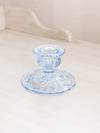 Vintage Cambridge Glass Short Caprice Blue Glass Candleholder