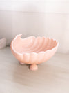 Vintage Cambridge Large Pink Milk Glass Shell Bowl with 3 Shell Feet