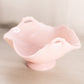 Vintage Cambridge Pink Crown Tuscan Glass Footed Bowl with 2 Handles