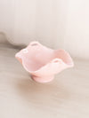 Vintage Cambridge Pink Crown Tuscan Glass Footed Bowl with 2 Handles