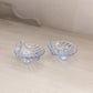 Vintage Cambridge Small Blue Glass Shell Salt Cellars (Set of 2)