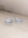 Vintage Cambridge Small Blue Glass Shell Salt Cellars (Set of 2)
