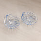 Vintage Cambridge Small Blue Glass Shell Salt Cellars (Set of 2)