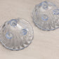 Vintage Cambridge Small Blue Glass Shell Salt Cellars (Set of 2)