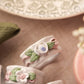 Vintage Ceramic Pastel Floral Napkin Rings (Set of 6)