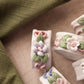 Vintage Ceramic Pastel Floral Napkin Rings (Set of 6)