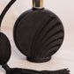 Vintage Circular Black Glass Perfume Bottle Atomizer