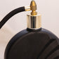 Vintage Circular Black Glass Perfume Bottle Atomizer
