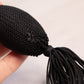 Vintage Circular Black Glass Perfume Bottle Atomizer