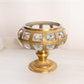 Vintage Circular Brass and Clear Bubble Glass Compote (No Lid)